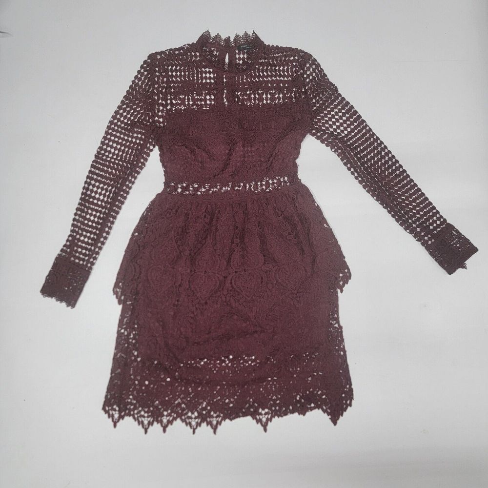 Romeo + Juliet Couture‎ Lace Burgundy Above The Knee Dress Size Small